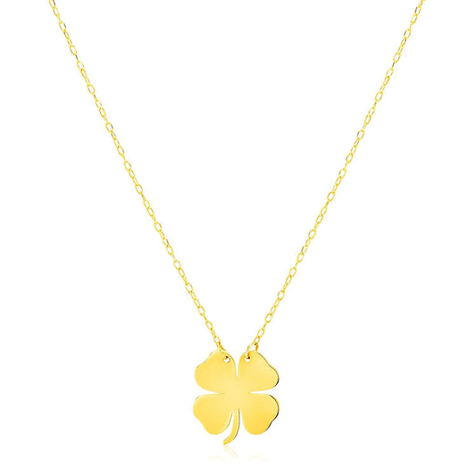 Collier trèfle à quatre feuilles en or jaune 14 carats