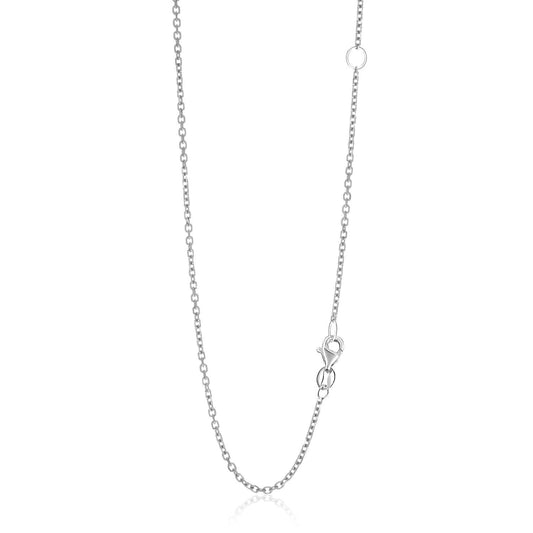Chaîne câble réglable en or blanc 14 carats 1,5 mm