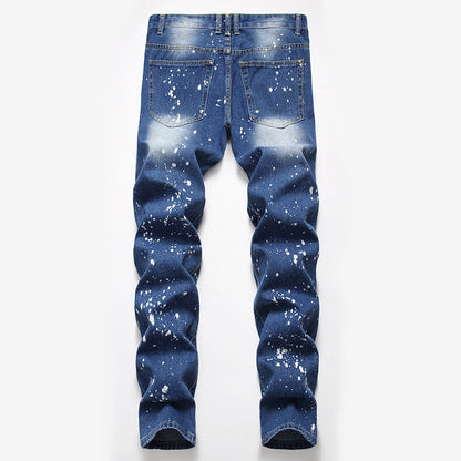 Men's Ripped Denim Jeans - Summer Casual Straight Fit