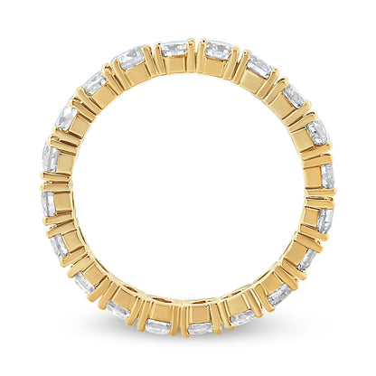 14K Yellow Gold 2.00 Cttw Shared Prong Set Round Cut Diamond Eternity Band (J-K Color, VS1-VS2 Clarity) - Ring Size 6.75