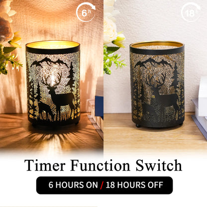 6.5" H Etched Metal Table Lamp Battery Operated Lamp