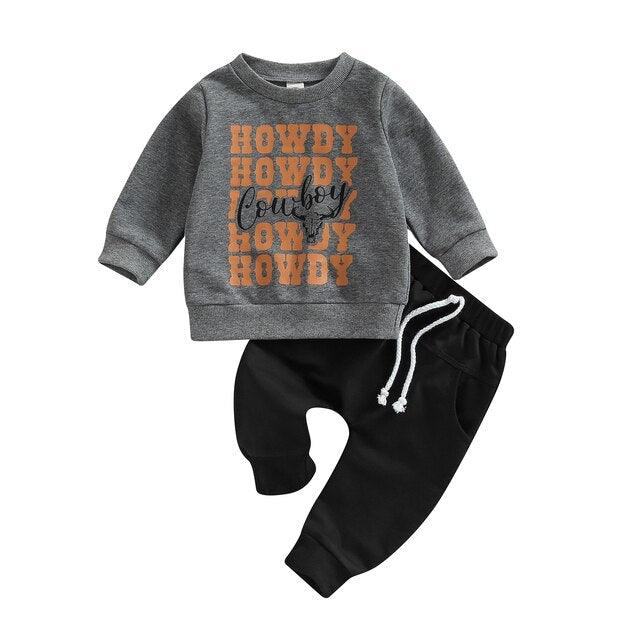 Bull Print Baby Boy Clothes Set