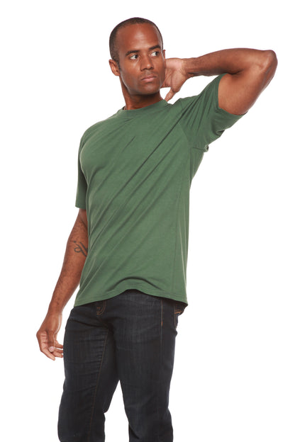 Custom Printed Men's Bamboo Viscose/Organic Cotton Short Sleeve T-Shirt