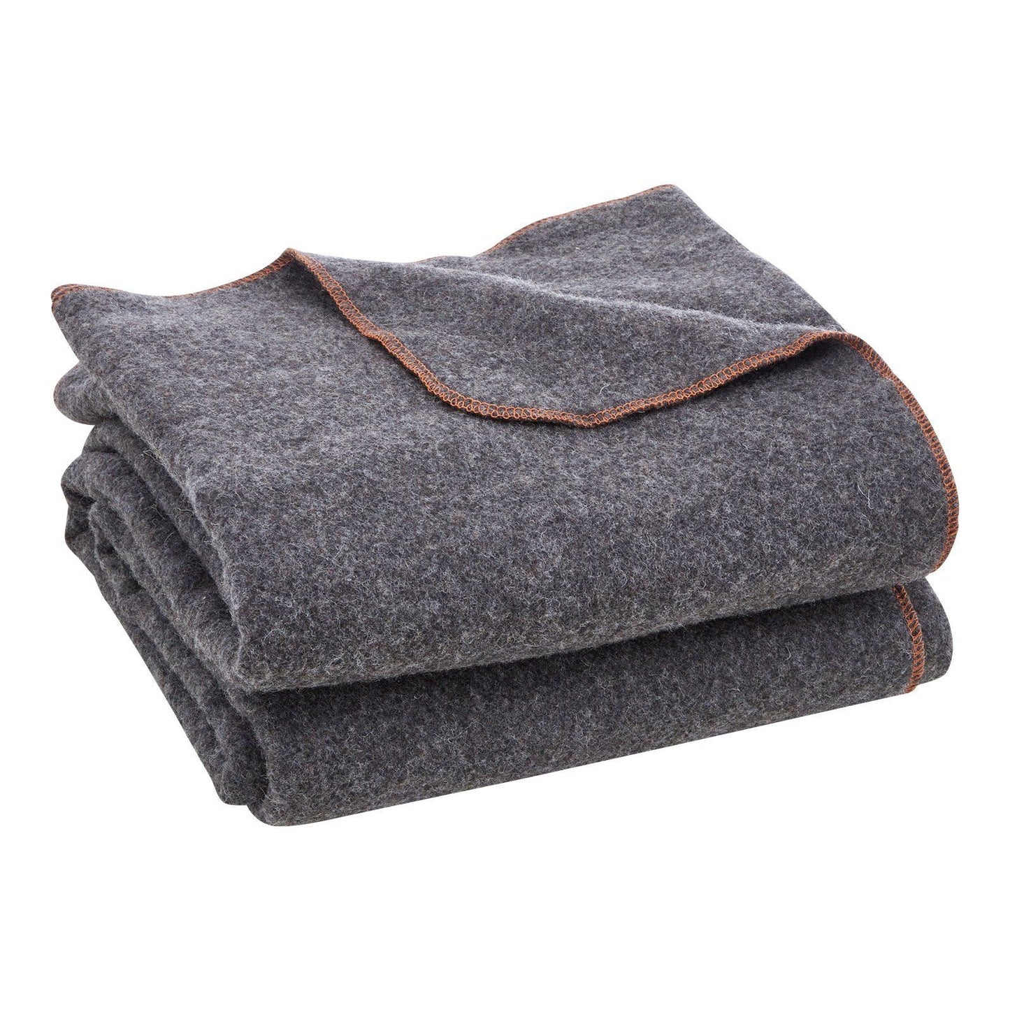 Wool Camping Blanket 64" x 88" Warm for Camping Hiking Travel Light Grey