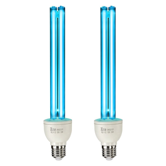 UV Light Bulb 2 Pack 25W Replacement Ultraviolet UVC Lamp with Ozone UVO Bulb