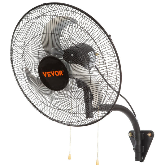 Wall Mount Fan, 18 Inch, 3-speed High Velocity Max. 4000 CFM Oscillating Industrial Wall Fan, Commercial or Residential for Warehouse, Greenhouse, Workshop, Patio, Basement, Black, ETL Listed