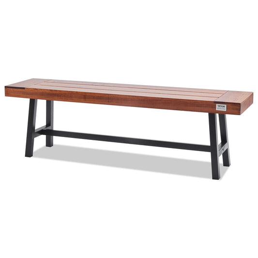 Outdoor Bench, 63 inches Wood Garden Bench with Metal Leg for Outdoors, Outdoor Garden Park Bench, 500 lbs Load Capacity Bench, Dining Bench Patio Bench for Garden, Park, Yard, Front Porch