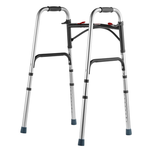 Folding Walker Aluminum Mobility Walker Aid with Adjustable Height 350LBS