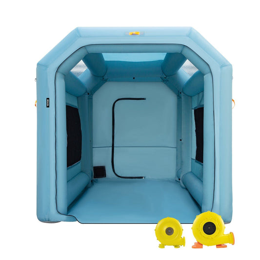 Portable Inflatable Paint Booth, 13 x 8 x 8ft Inflatable Spray Booth, Car Paint Tent w/Air Filter System & 2 Blowers, Upgraded Blow Up Spray Booth Tent, Auto Paint Workstation Motorcycle Garage