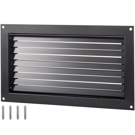 Foundation Flood Vent, 8" Height x 16" Width Flood Vent, to Reduce Foundation Damage and Flood Risk, Black, Wall Mounted Flood Vent, for Garages & Full Height Enclosures