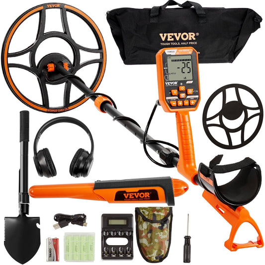 Waterproof Metal Detector, 12" Coil, Professional Rechargeable Gold Detector, 39-50 in Adjustable with LCD 7 Modes Advanced DSP Chip Bluetooth Headset, IP68 for Detecting Gold Treasure Hunting