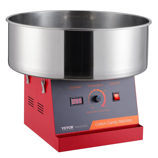 Electric Cotton Candy Machine, 1000W Candy Floss Maker, Commercial Cotton Candy Machine with Stainless Steel Bowl, and Sugar Scoop, Perfect for Home Kids Birthday, Family Party (Red)