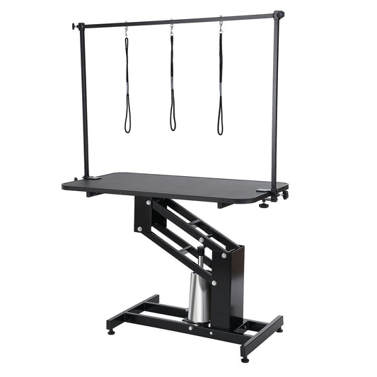 43" Hydraulic Pet Grooming Table, Heavy Duty Dog Grooming Arm for Medium/ Small Dogs, Height Adjustable Dog Grooming Station, Anti Slip Tabletop /Dog Grooming Station, Max Bearing 400LBS
