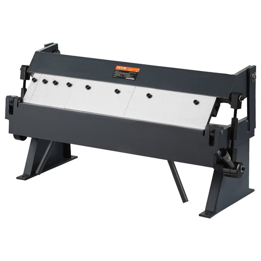 Box and Pan Brake, 24-Inch, 0-130 Degrees Sheet Metal Bending Brake, Portable Metal Bender with 20 Gauge Low Carbon Steel 14 Gauge Aluminum Capacity, 5 Adjustable Fingers for Metal Bending