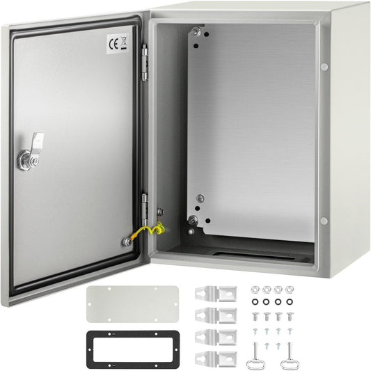 NEMA Steel Enclosure, 16 x 12 x 8'' NEMA 4X Steel Electrical Box, IP66 Waterproof & Dustproof, Outdoor/Indoor Electrical Junction Box, with Mounting Plate