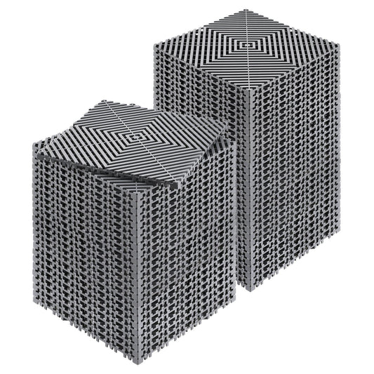Interlocking Drainage Mat, 12'x12' Modular Interlocking Cushion Durable PP Material, 55 Pcs Splicing Drainage Mats, Non-Slip Drainage Floor Tile and Shower Mat, for Garage, Garden, Kitchen, Grey