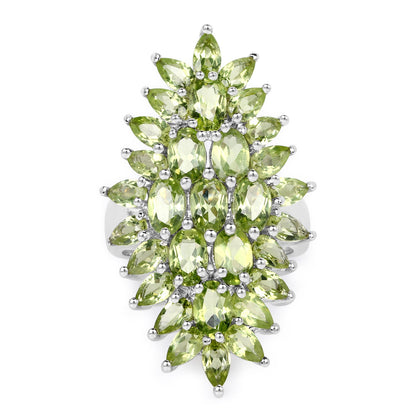 8.89 Carat Genuine Peridot .925 Sterling Silver Ring
