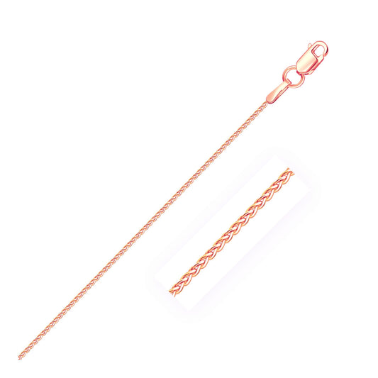 Chaîne en blé ronde en or rose 14 carats (1,00 mm)