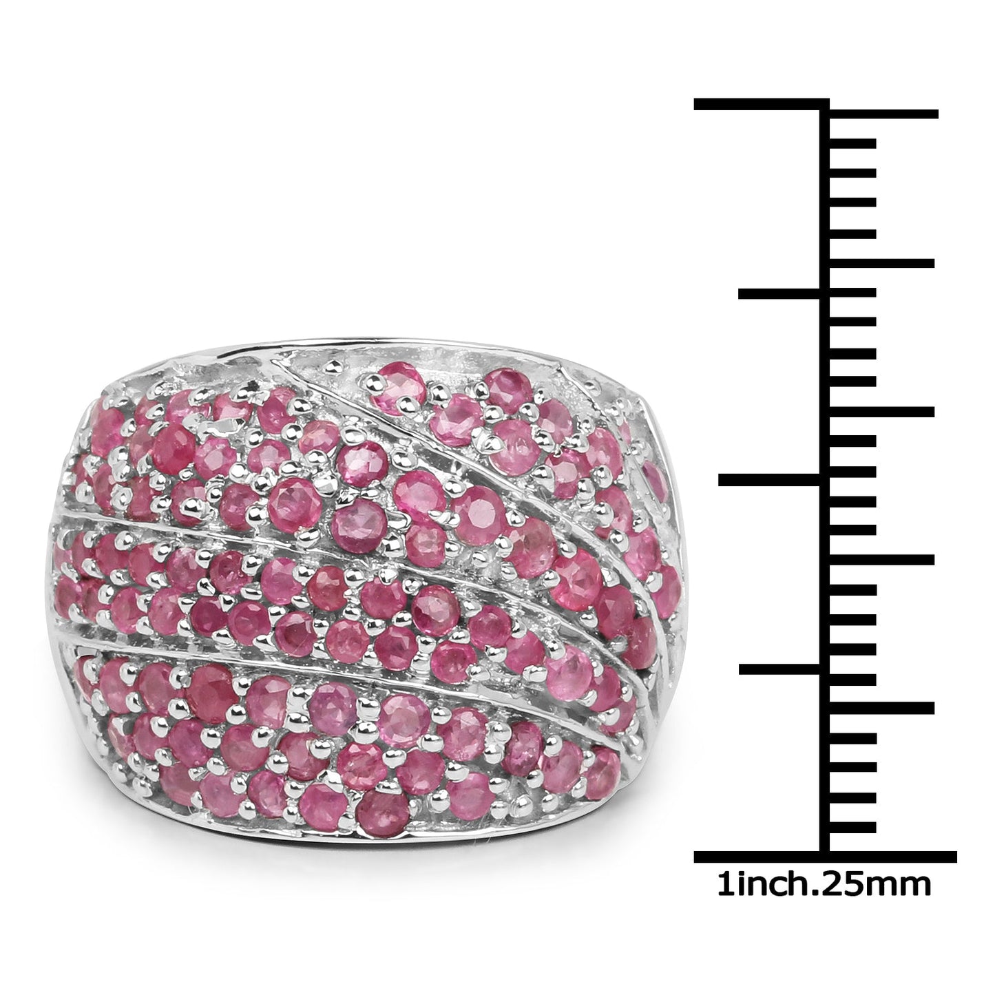 2.97 Carat Genuine Ruby .925 Sterling Silver Ring