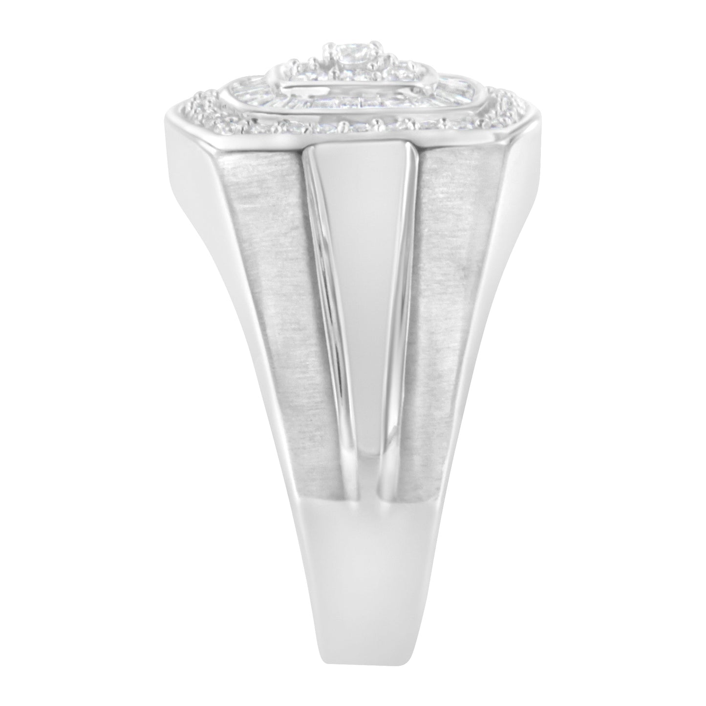 14K White Gold Men's 1 CTTW Diamond Band Ring