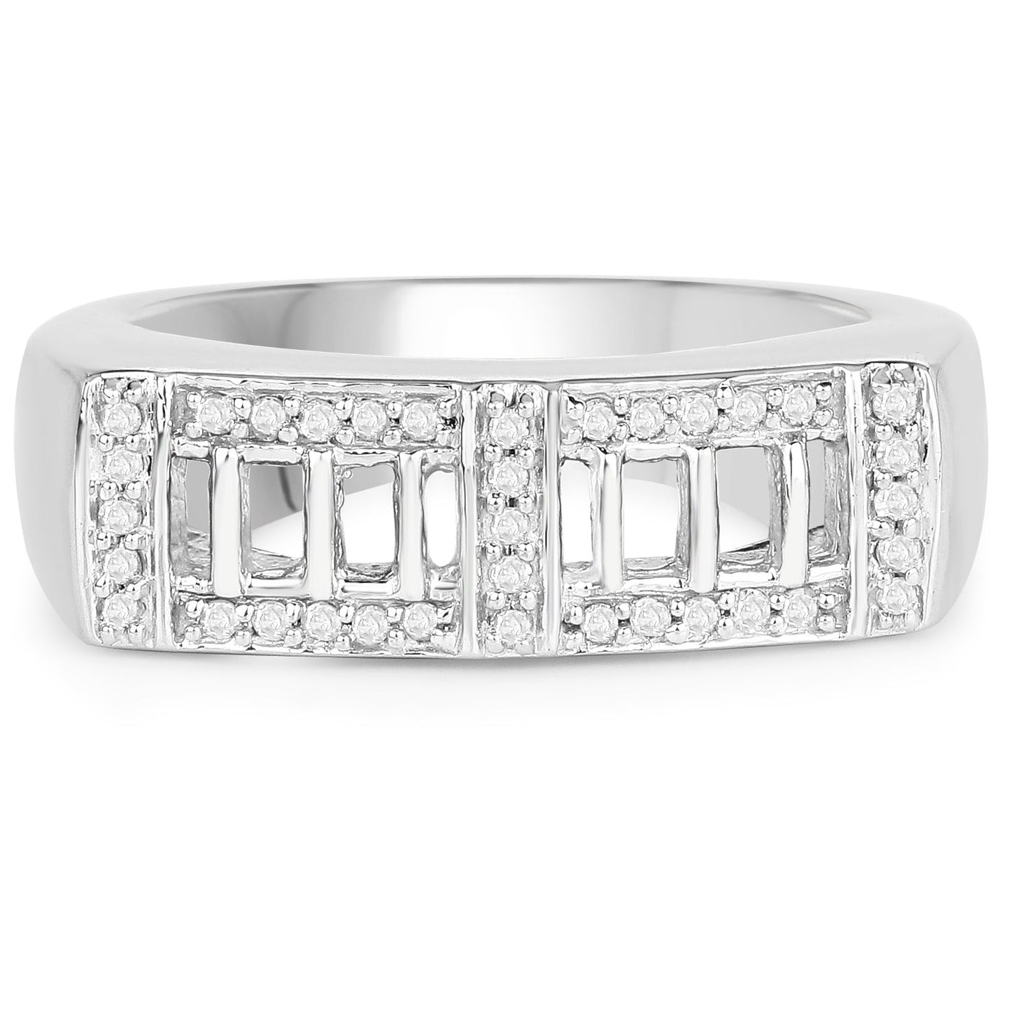 14K Yellow Gold Plated 0.19 Carat Genuine White Diamond .925 Sterling Silver Ring