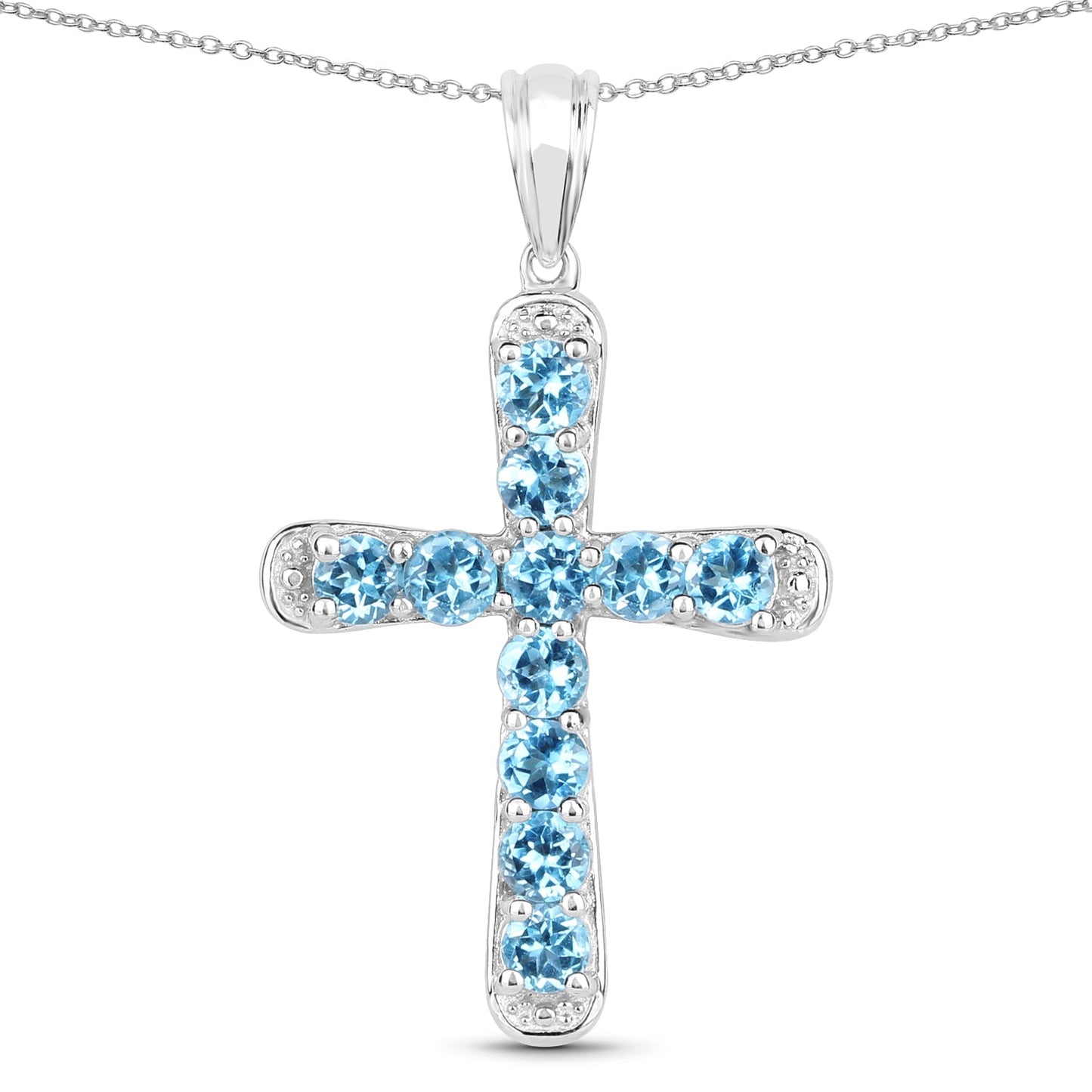3.85 Carat Genuine Blue Topaz .925 Sterling Silver Pendant