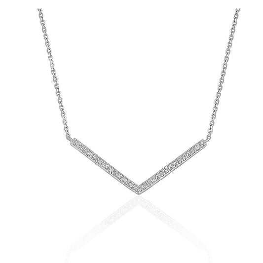 Pendentif Chevron en diamant en or blanc 14 carats (poids total de 1/3 carat)