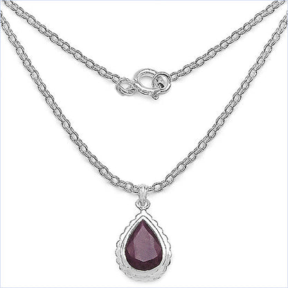 14.10 Carat Genuine Ruby .925 Sterling Silver Pendant