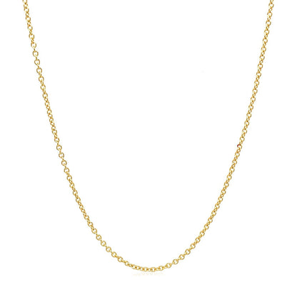 14k Yellow Gold Round Cable Link Chain 1.3mm