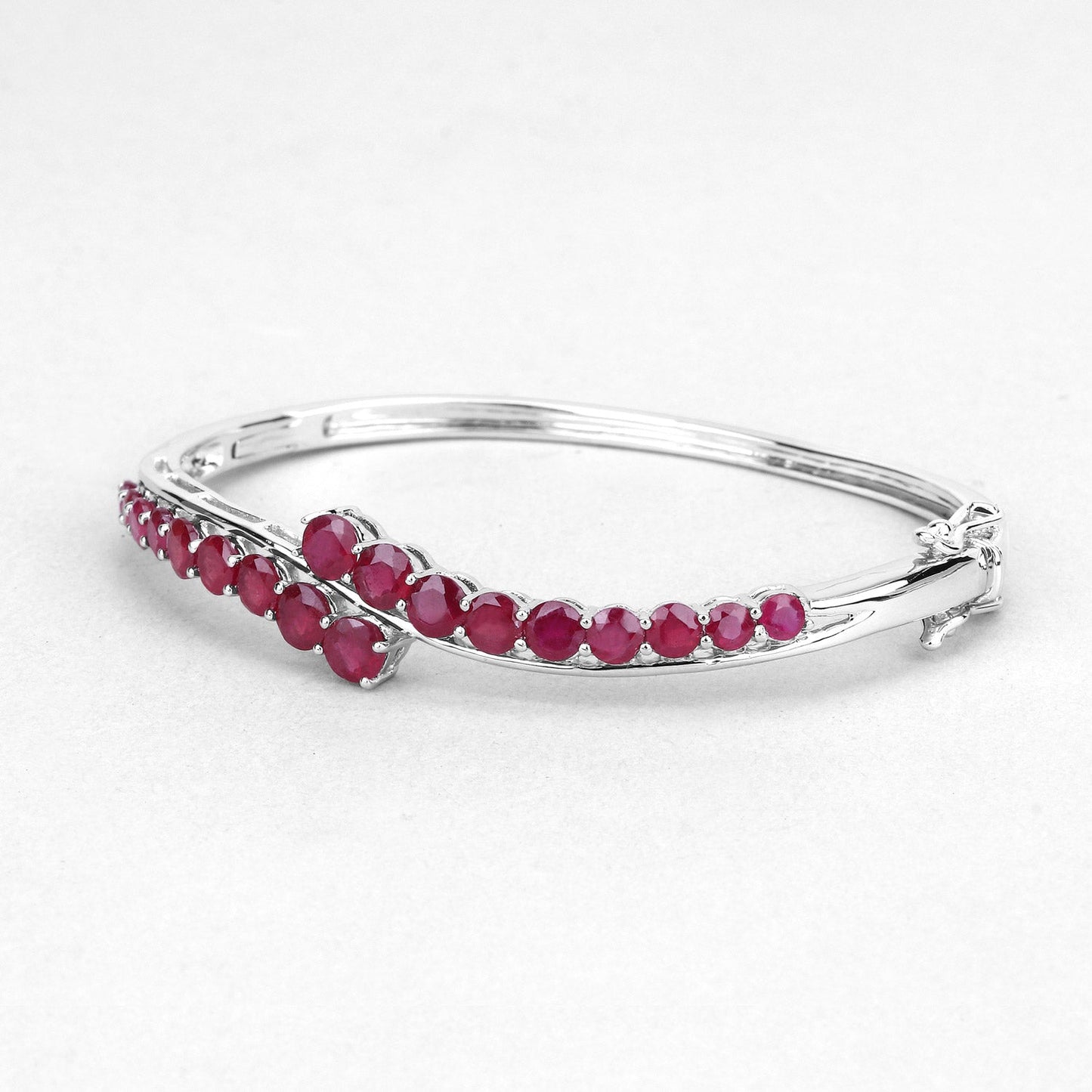 9.10 Carat Glass Filled Ruby .925 Sterling Silver Bangle