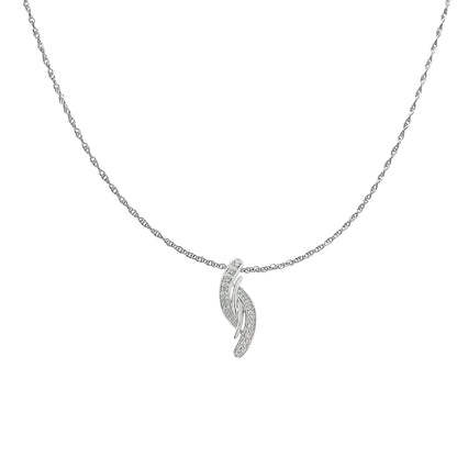 .925 Sterling Silver Diamond Accent Bypass Curve 18" Pendant Necklace (I-J Color, I3 Clarity)