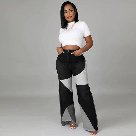 Pantalones vaqueros de patchwork de verano para mujer