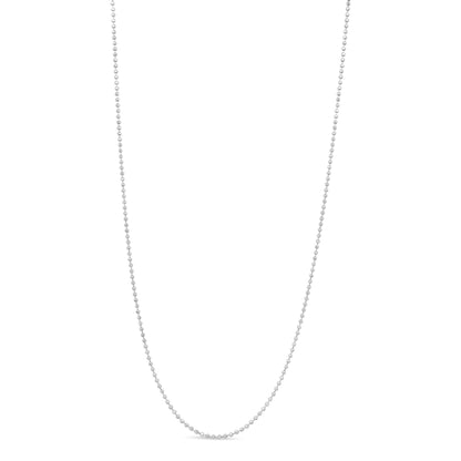 .925 Sterling Silver 0.7mm Slim and Dainty Unisex 18" Inch Ball Bead Chain Necklace