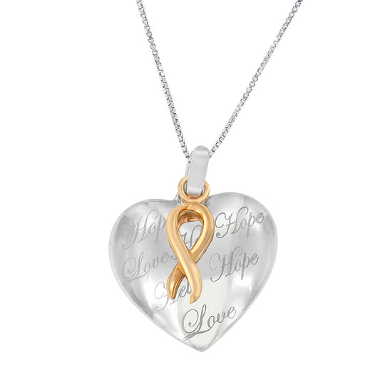 Collier avec pendentif cœur en or jaune 10 carats sur argent