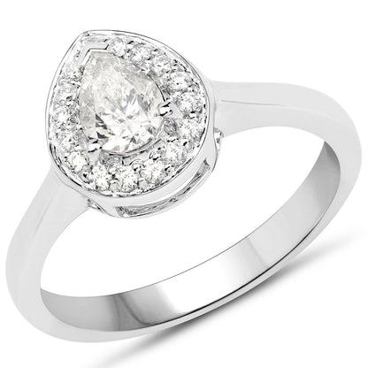 14K White Gold 0.63 Carat Genuine White Diamond Ring