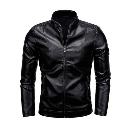 Amazon Men's 2026 Autumn New Foreign Trade Collar Men's Motorcycle Leather Washed Pu Leather Jacket Coat Top