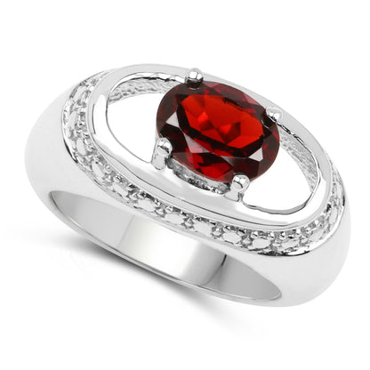 2.50 Carat Genuine Garnet .925 Sterling Silver Ring