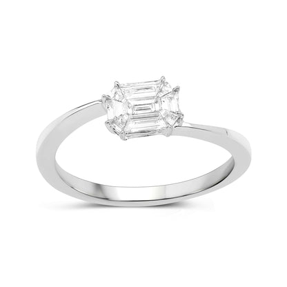 0.33 Carat Genuine White Diamond 18K White Gold Ring (F-G Color, VVS-VS Clarity)