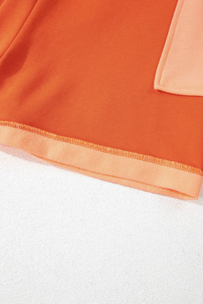 Two-Tone Short Sleeve V Neck Patched Pocket Romper