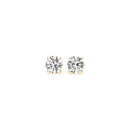 1 cttw Certified IGI Lab Grown Round Diamond Stud Earrings 14k Yellow Gold (G/VS2)