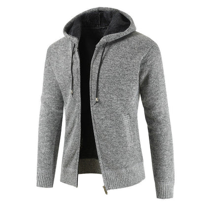 2026 Cross-Border Ebay Autumn And Winter New Men's Thickened Fleece Cardigan Sweater Men's Hooded Cardigan Jacket