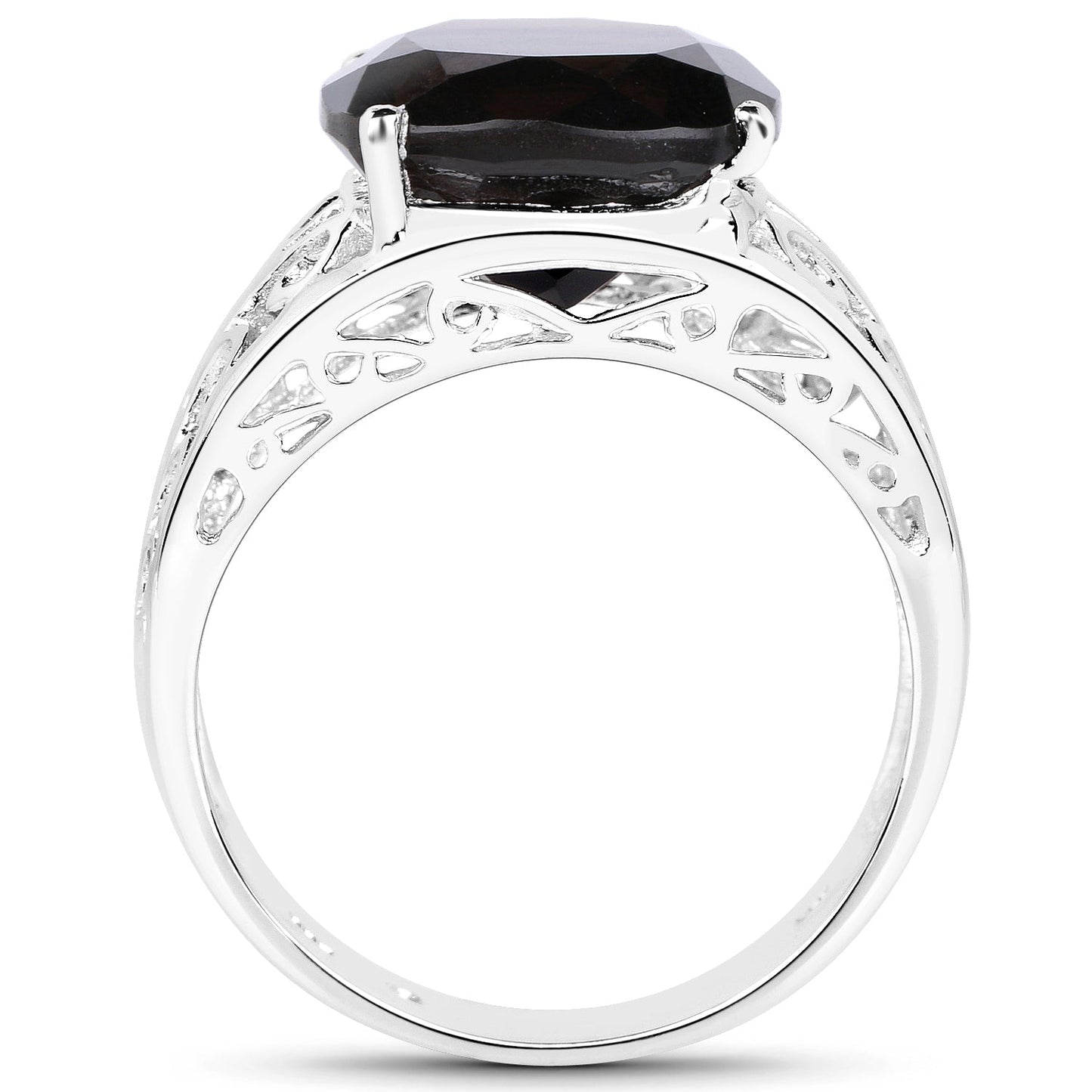 7.09 Carat Genuine Smoky Quartz .925 Sterling Silver Ring