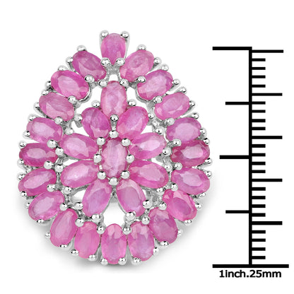 8.10 Carat Genuine Ruby .925 Sterling Silver Ring