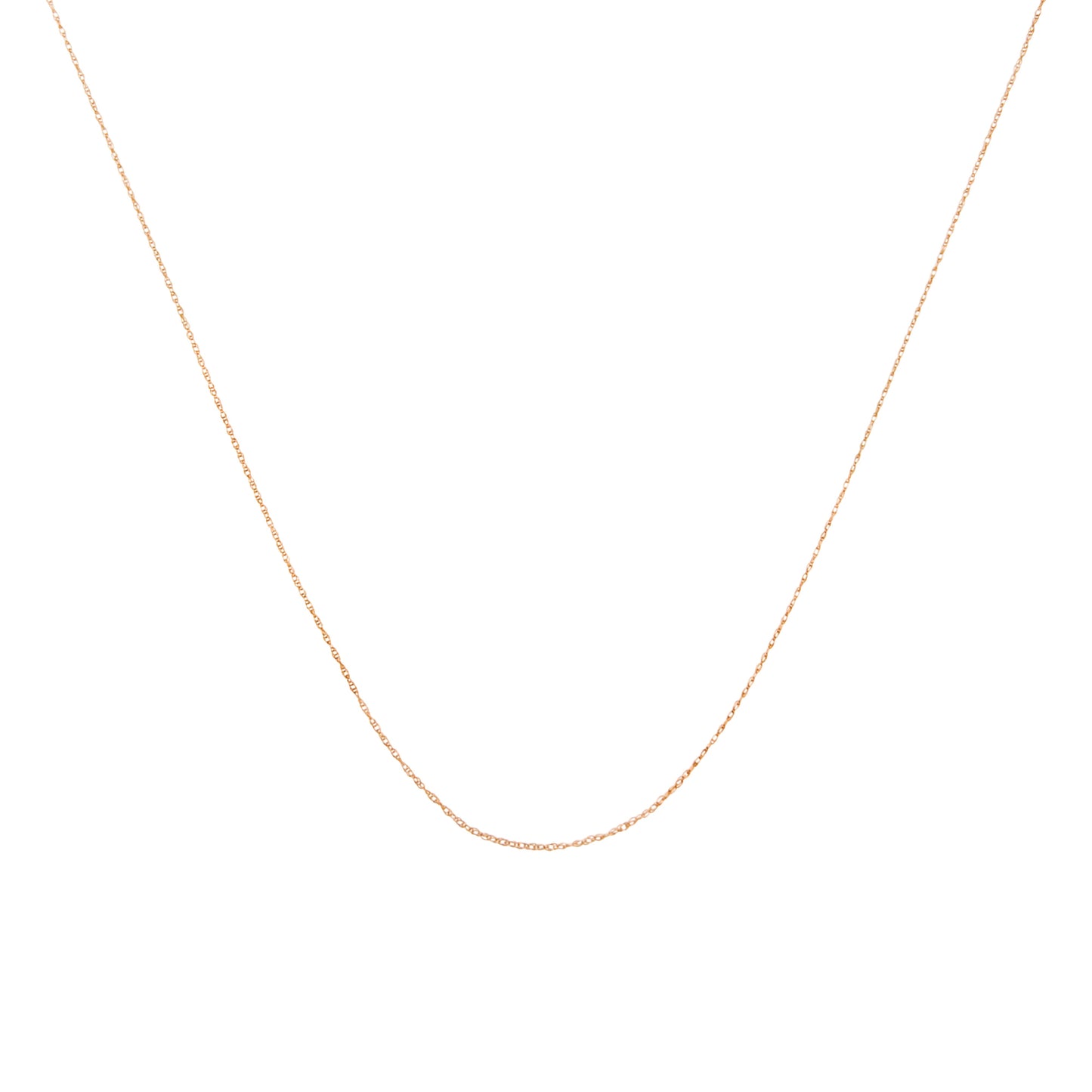 Solid 10K Yellow Gold 0.5mm Slim and Dainty Unisex 18" Rope Chain Necklace