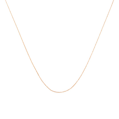 Solid 10K Yellow Gold 0.5mm Slim and Dainty Unisex 18" Rope Chain Necklace