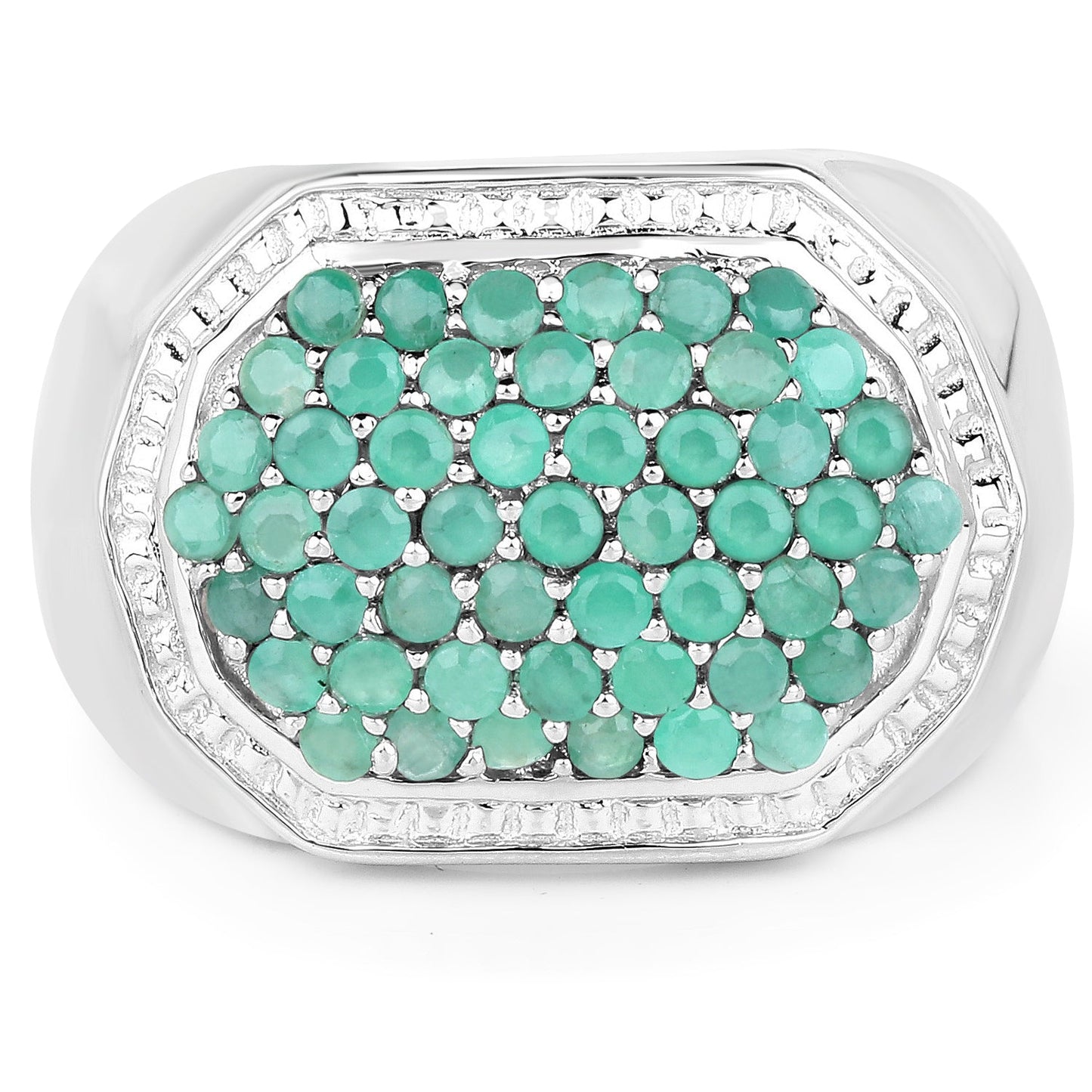 1.43 Carat Genuine Emerald .925 Sterling Silver Ring