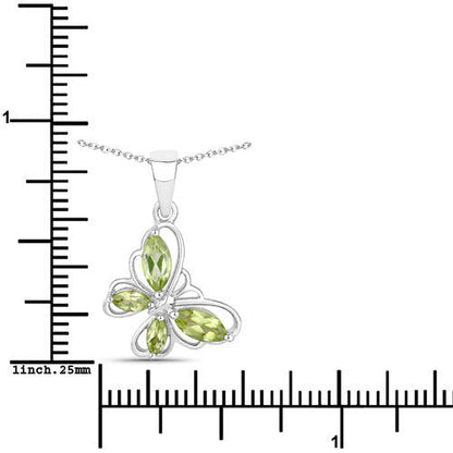 0.64 Carat Genuine Peridot .925 Sterling Silver Pendant