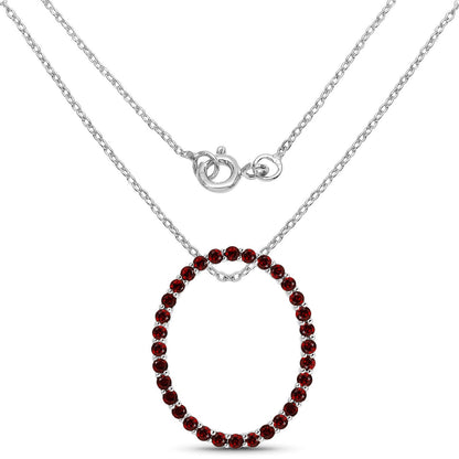 3.52 Carat Genuine Garnet .925 Sterling Silver Pendant