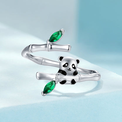 925 Sterling Silver Enamel White Gold Pave Set CZ Ring