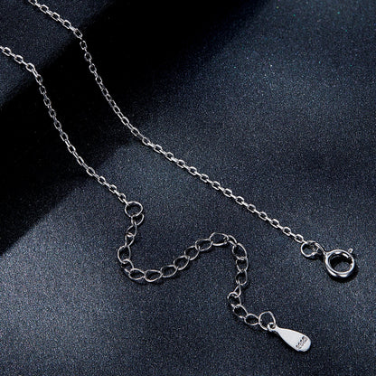 925 Sterling Silver Moissanite Necklace 39cm+5cm Length for Women